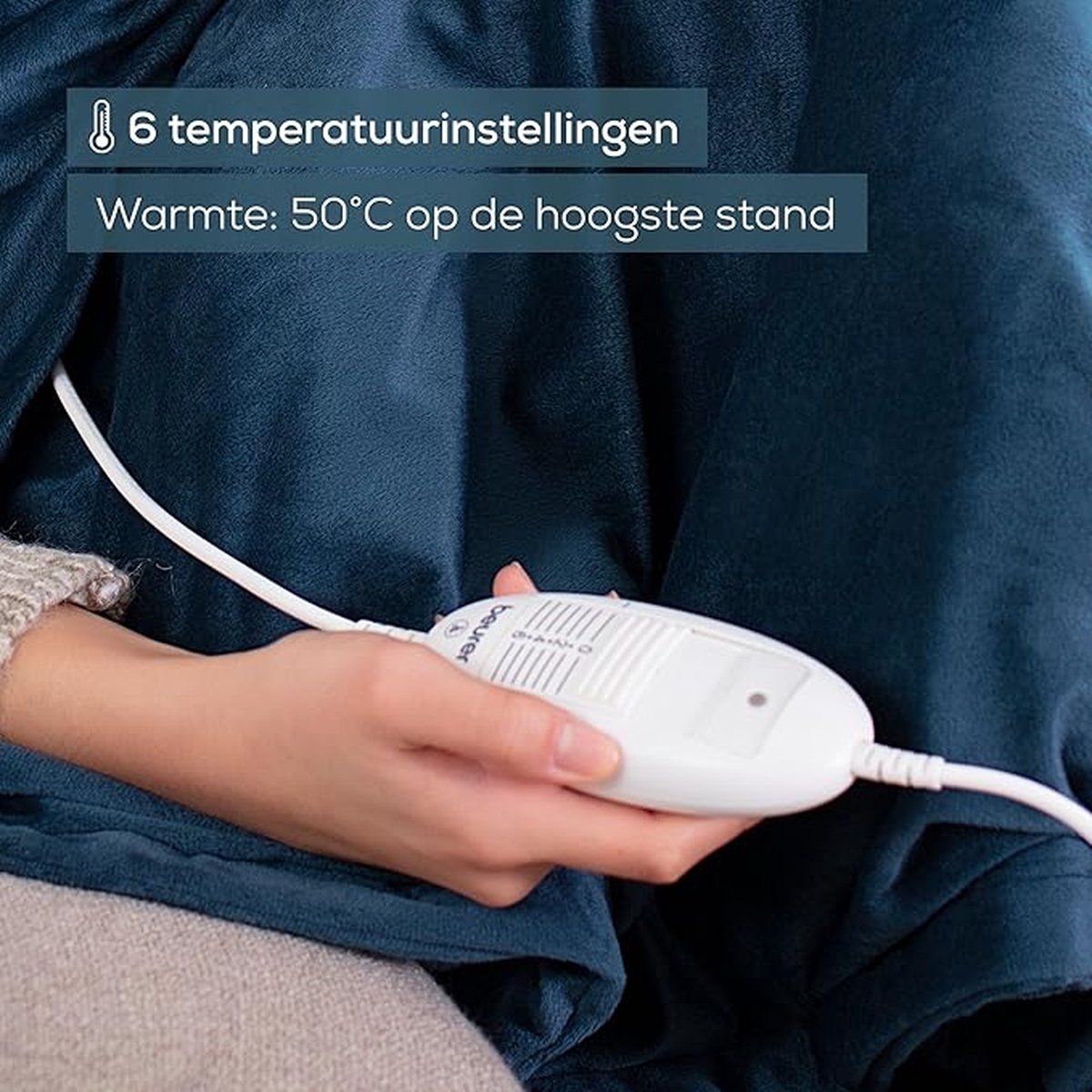 Thuys Warmtedeken – Verwarmde Deken – Elektrisch – Electric Blanket – Heating – Voor op de Bank – Stoel – 6 Temperaturen – Bovendeken – Ocean — cadeau in Wonen & Interieur - foto 5