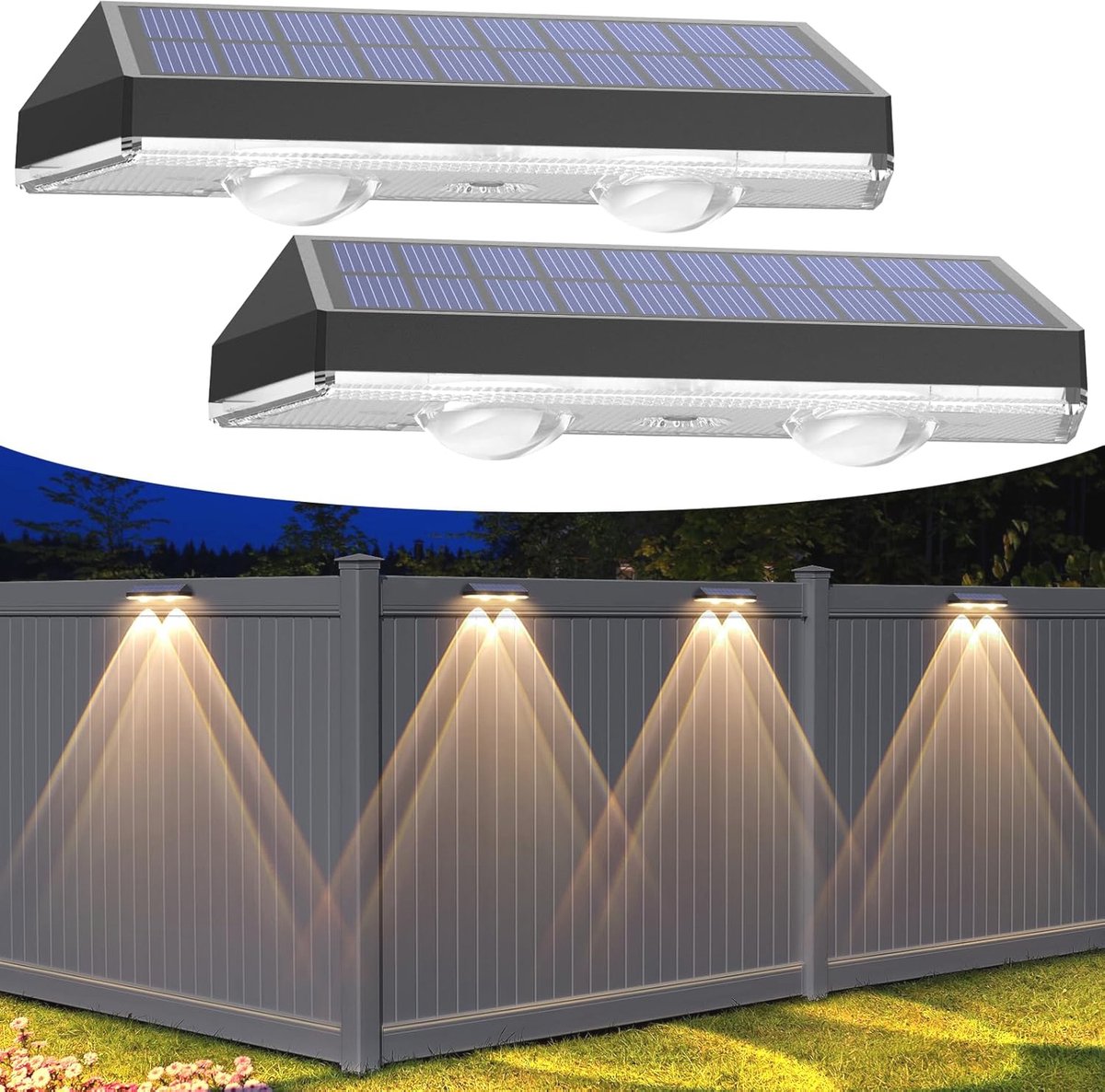 Zonnelampen voor buiten met 3 lichtmodi - waterdichte wandlamp op zonne-energie voor balko