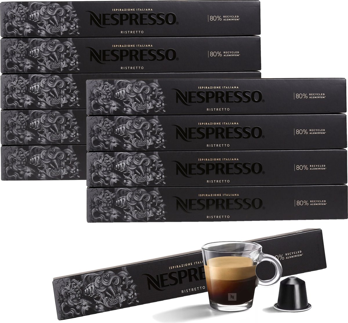 Koffiecapsules Koffie met smaakcapsules Decaffeinato Ispirazione Ristretto, decafé NESPRESSO