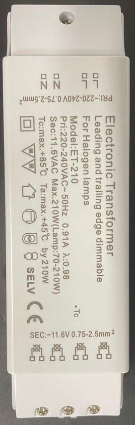 Foto: Elektronische halogeentrafo 12 volt 210 watt