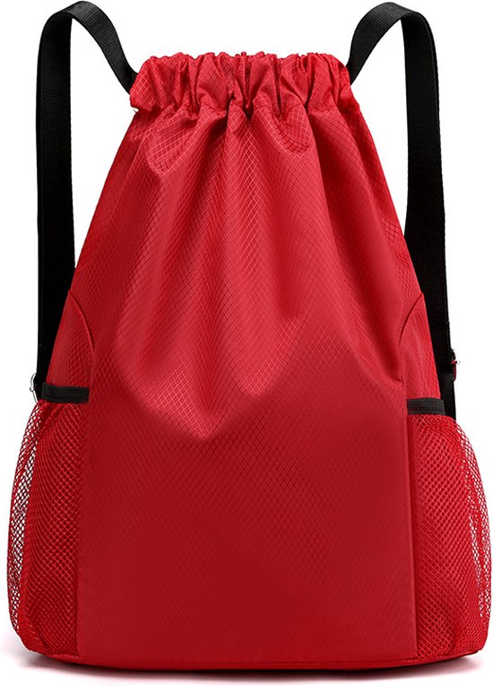 Rugzak - grote capaciteit - Trekkoordzak - fitness sporttas - rood - Waterproof - Oxford-doek - 49*39*18cm - reis rugzak - Superlicht - Gymtas - unisex