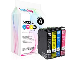 Inktdag inktcartridges voor Epson 503XL, Epson 503 multipack van 4 kleuren (Epson 503xl zwart *1, Epson 503xl C/M/Y *1) voor Epson Expression Home…