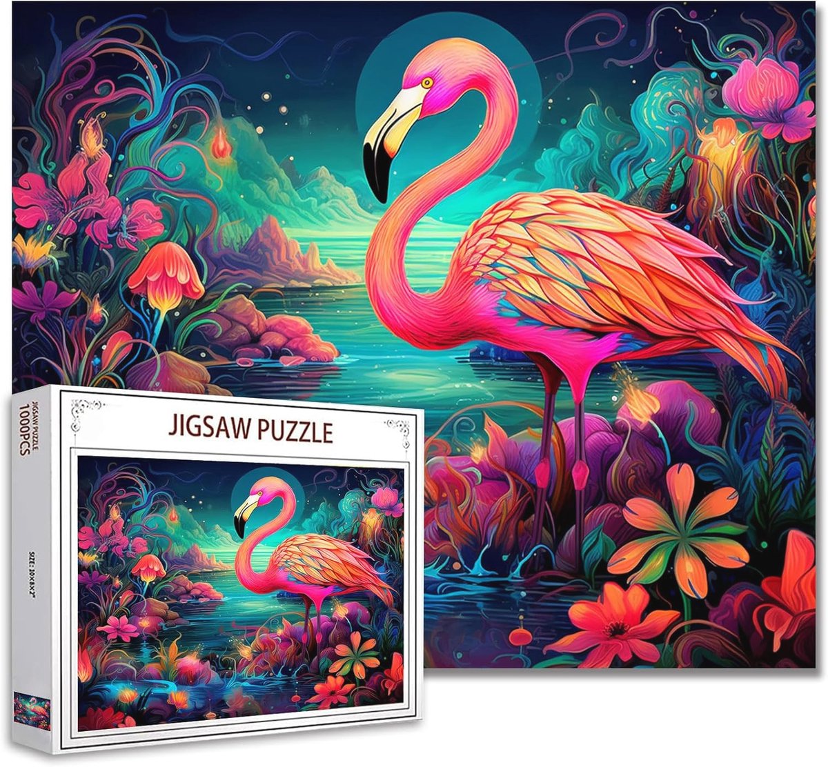 Kleurrijke Flamingo Legpuzzel - 1000 Stukjes voor Volwassenen