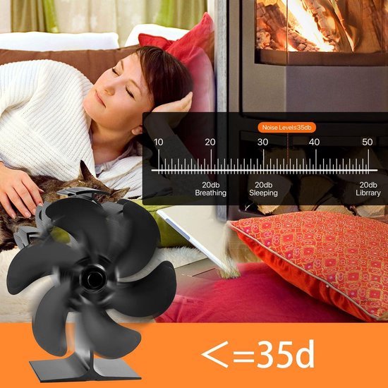Stille 12-blads Kachelventilator, Dubbele Motor Voor Houtkachel Schoorstenen Kleine Brandventilatoren Stille Ventilator