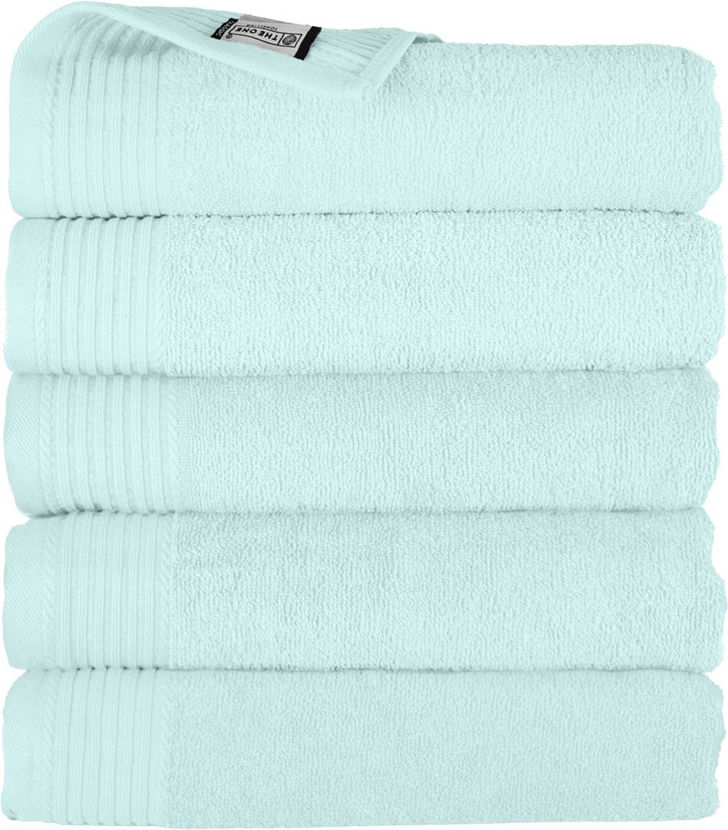 The One Towelling Classic Handdoeken - 70 x 140 cm - 5 Stuks - Voordeelverpakking - Hotelkwaliteit - 100% Gekamd katoen - Sneldrogend - Handdoekenset - Badhanddoek - Mint