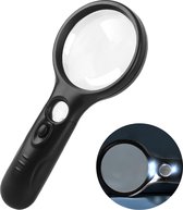 Mobstore Loep / Vergrootglas met verlichting - Loep - Vergrootglas Loep met 3x & 45x vergroting - Lees Vergrootglas - Leesloep - Loep met verlichting - Vergrootglas met LED