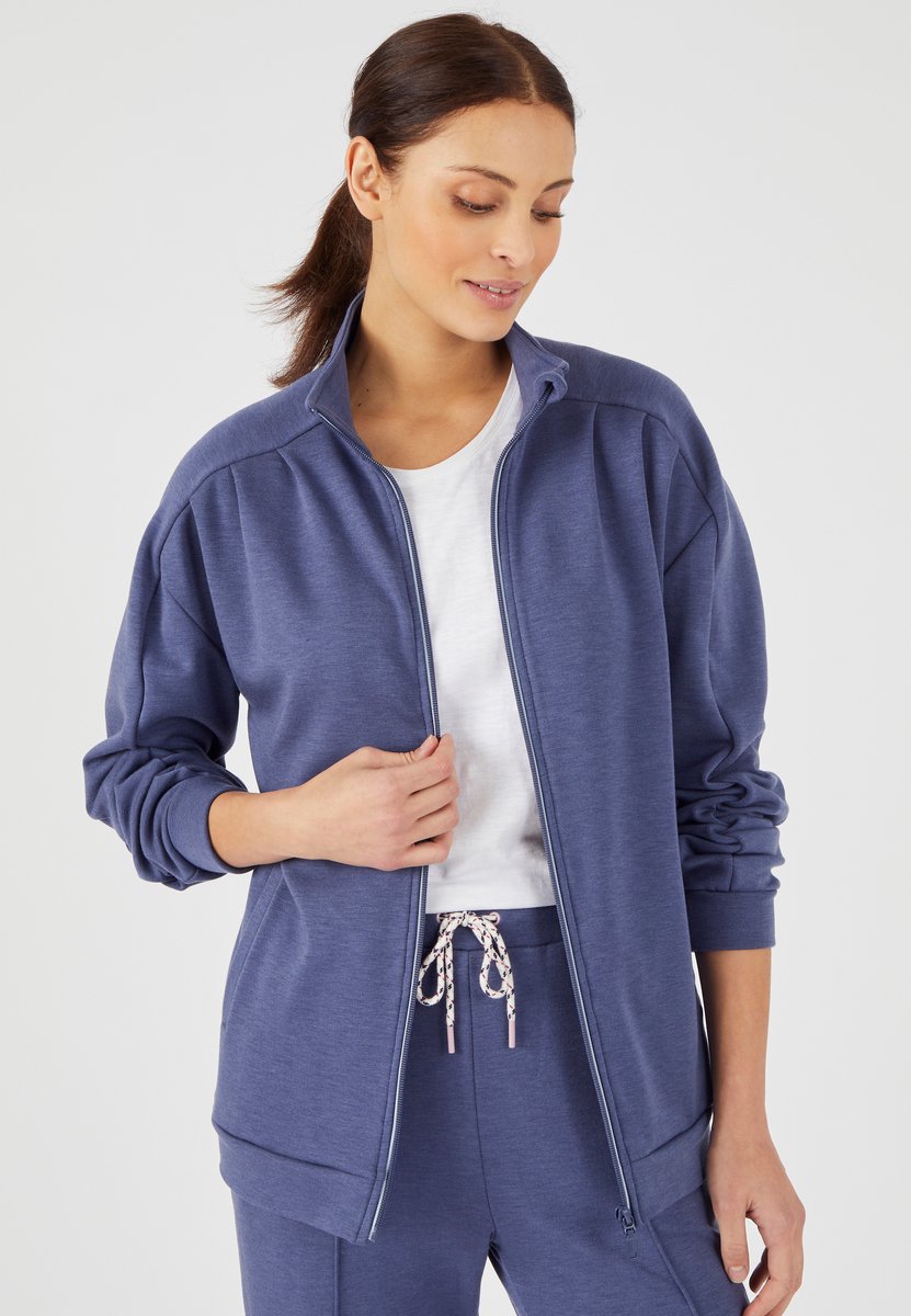 Damart - Joggingjack met rits van zachte tricot stof - - Blauw - XXL