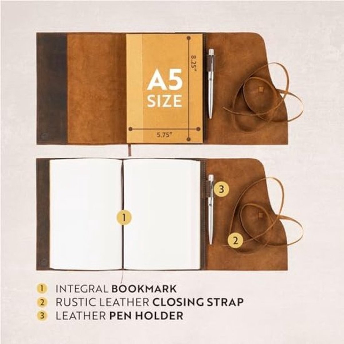 Leren Dagboek - Navulbaar Notitieboek - Notitieboek voor Dames - Bijbeldagboek in Reliëf - Notitieboek met Pen, Gebonden Notitieboek - Notitieboek A5 Gelinieerd Vintage Reisdagboek van MOONSTER Leren Dagboek - Navulbaar Notitieboek - Notitieboek voor Dames - Bijbeldagboek in Reliëf - Notitieboek met Pen, Gebonden Notitieboek - Notitieboek A5 Gelinieerd Vintage Reisdagboek van MOONSTER