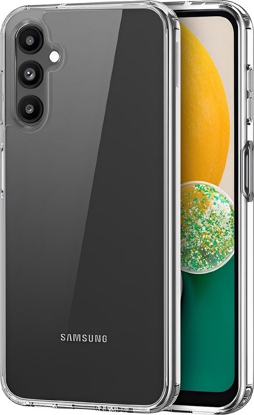 Coque arrière en silicone transparente avec 1 Glas de protection d'écran et 1 protection lens d'appareil photo Convient pour : Samsung Galaxy A34