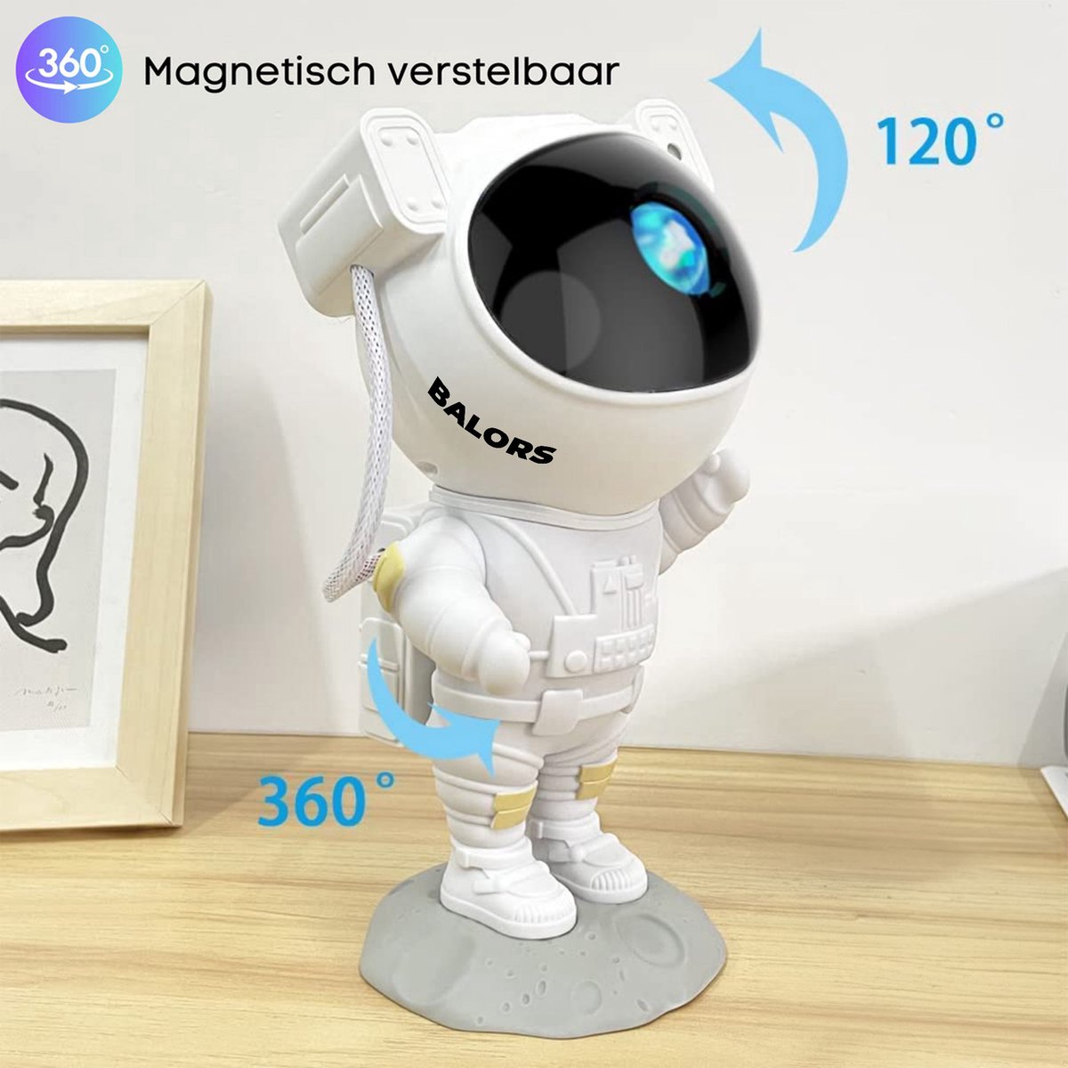 BALORS® Led Sterren Projector Astronaut - Sterren projector - Star Galaxy Projector - Sterrenhemel - Nachtlampje met afstandsbediening - USB - Wit - 15+ RGB kleuren - Sterrenprojector - Sterren projector Kind en Baby - Sterrenprojector kinderkamer – foto 8