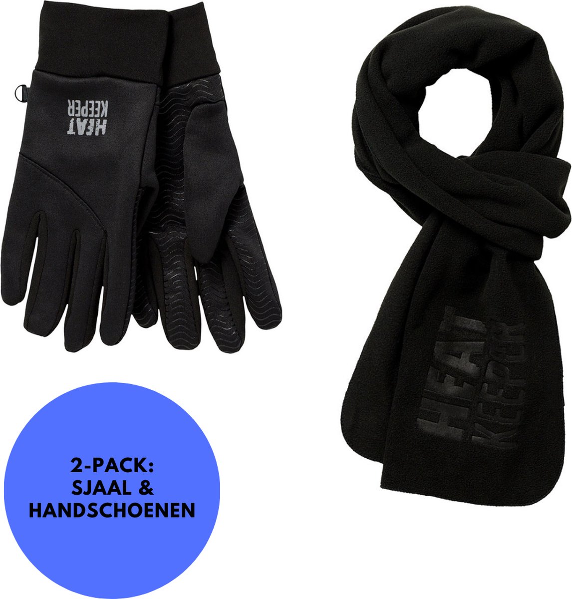 Heatkeeper Thermo set unisex Sjaal/Handschoenen Zwart