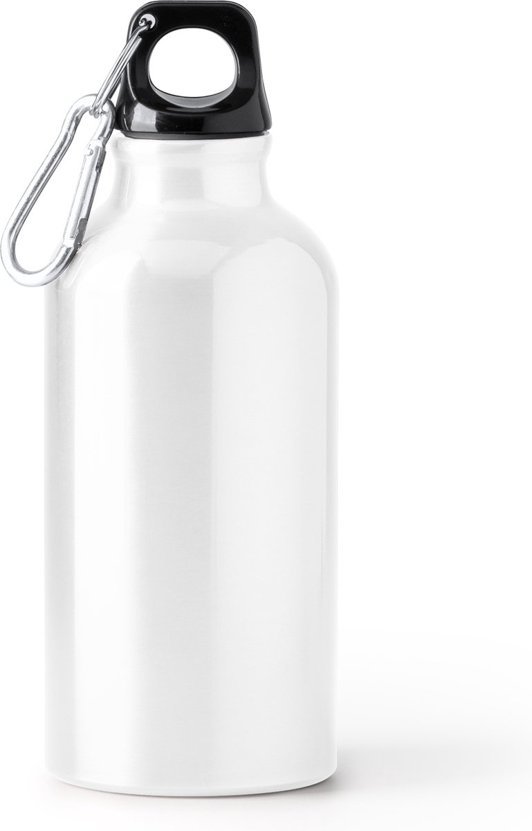Witte Design Waterfles/drinkfles/sportfles - aluminium - 400 ml - schroefdop