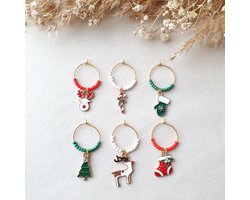 Herken je wijnglas - Christmas wine charms - wijnglasringen - kerst - kado tip - glasmarker