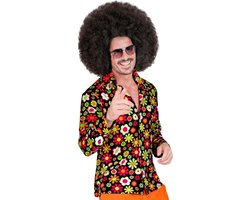 Jaren 70 shirt flowers heren