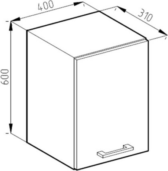 Vicco Armoire suspendue universelle R- Line, Anthracite brillant/ Wit, 40 cm avec étagères ouvertes