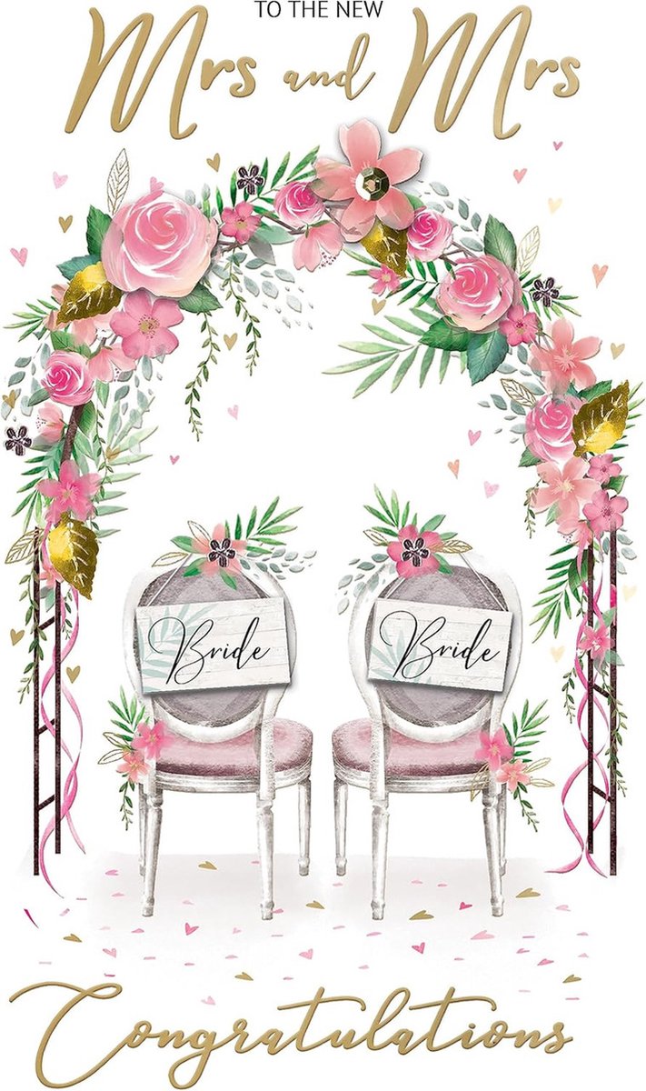 Wenskaart Engels Mrs & Mrs wedding jgs702 merk mourik