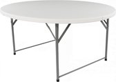 YAR Inklapbare Tafel rond – Vouwtafel - Klaptafel - Plooitafel - Opvouwbare ronde tuin tafel - 122x74 cm - Wit