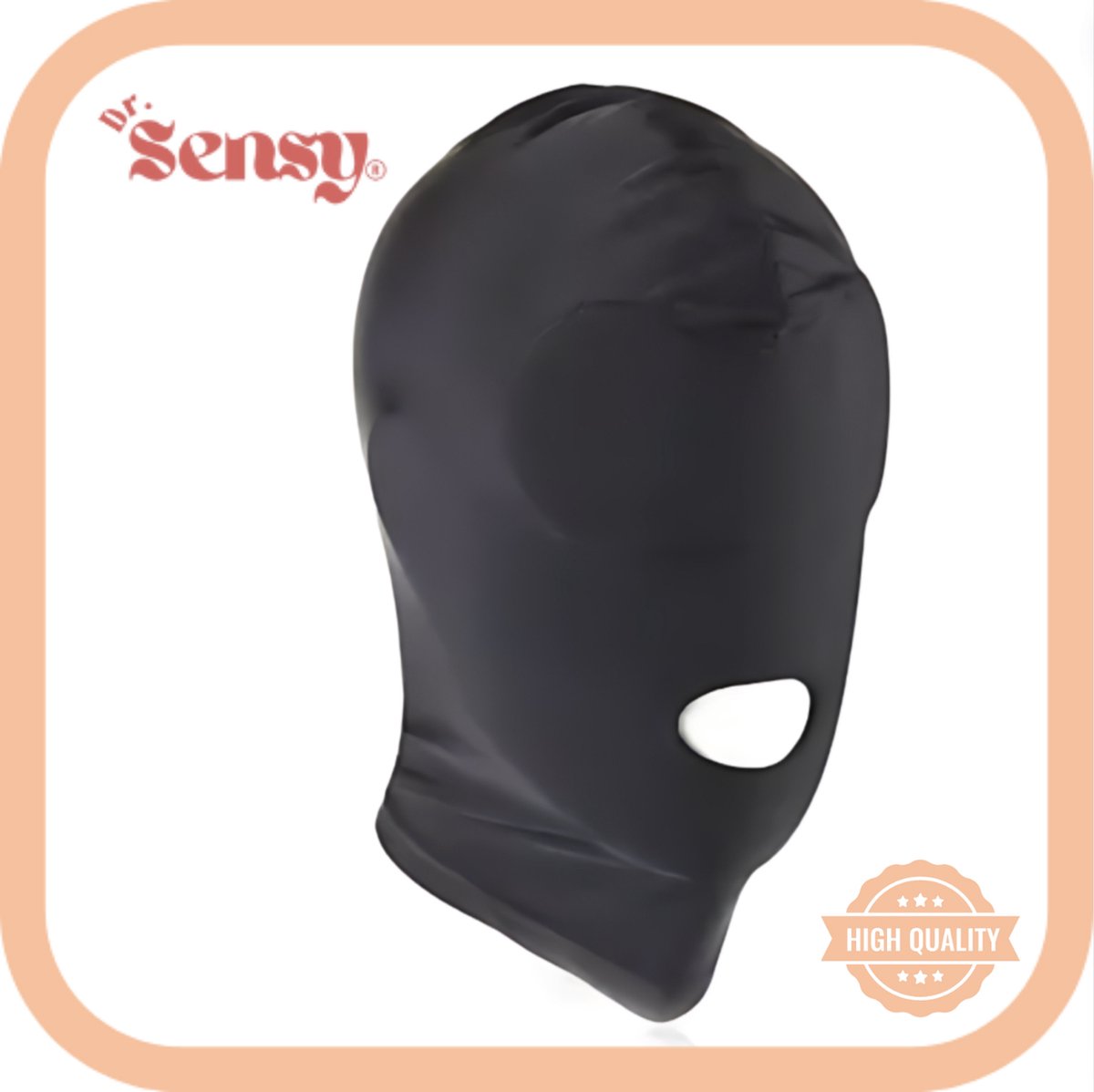 Goedkoopste Dr. Sensy Masker Orale Opening - Zwart - One Size - Fetish - BDSM - SM - Roleplay - Spandex