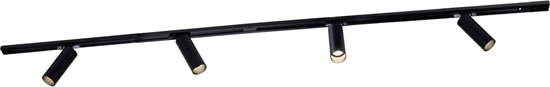 2m LED Railverlichting - 2 Railspots en 3 Hanglampen - Dimbaar - 1-Fase Railsysteem - Zwart