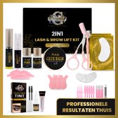 Glamfinity 2in1 Lash & Brow Lift Kit - Inclusief GLUE BALM - Inclusief Zwarte Wimper & Wenkbrauw Verf - Wimperlifting set - Brow lamination kit - Korte Inwerktijd 4-6 minuten