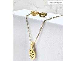 parure de bijoux - collier avec boucles d'oreilles - couleur or - feuille - feuilles - breloque - collier - boucles d'oreilles - acier inoxydable - sans nickel - waterproof - cadeau maman - astuce cadeau maman - idée Noël - collier