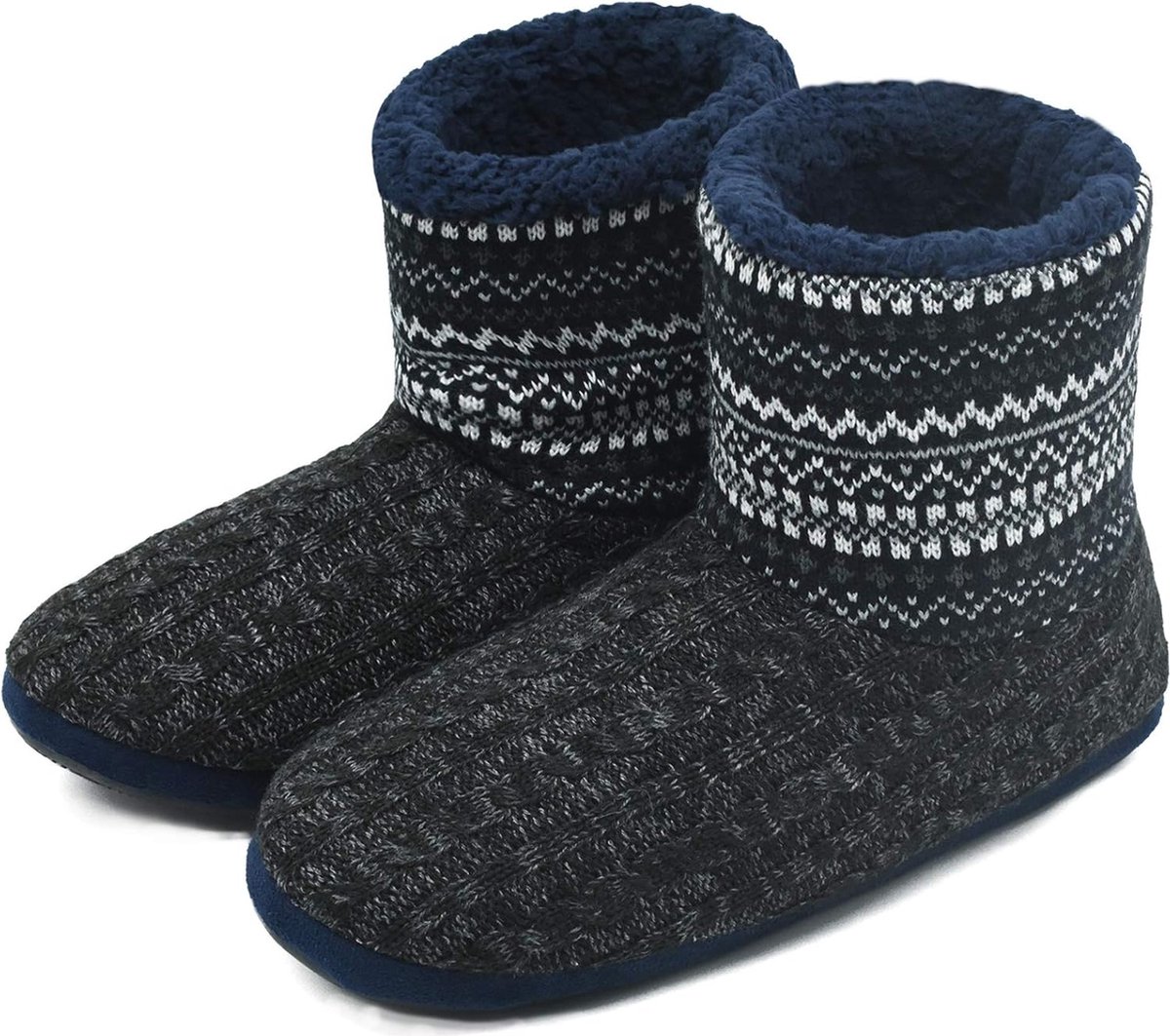 Goedkoopste Inovra ® Pantoffels voor mannen en vrouwen, pantoffels van lamsleer, warme, met pluche gevoerde huislaarzen, zachte sokken voor mannen, pantoffels