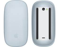 kwmobile Siliconen beschermhoes geschikt voor Apple Magic Mouse 1 / 2 - Zachte muis hoes - Meer grip - Deels doorschijnend - lichtblauw