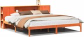 vidaXL - Lit - avec - bibliothèque - sans - matelas - bois de pin - marron lavé - 180x200 - cm