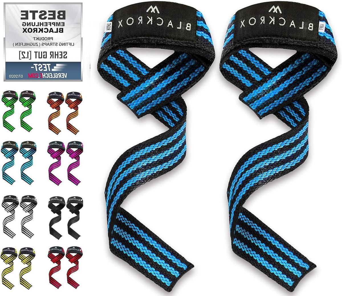 Lifting Straps voor Deadlifts - Krachttraining en Fitness Grijphulp - 1 Paar (Blauw)