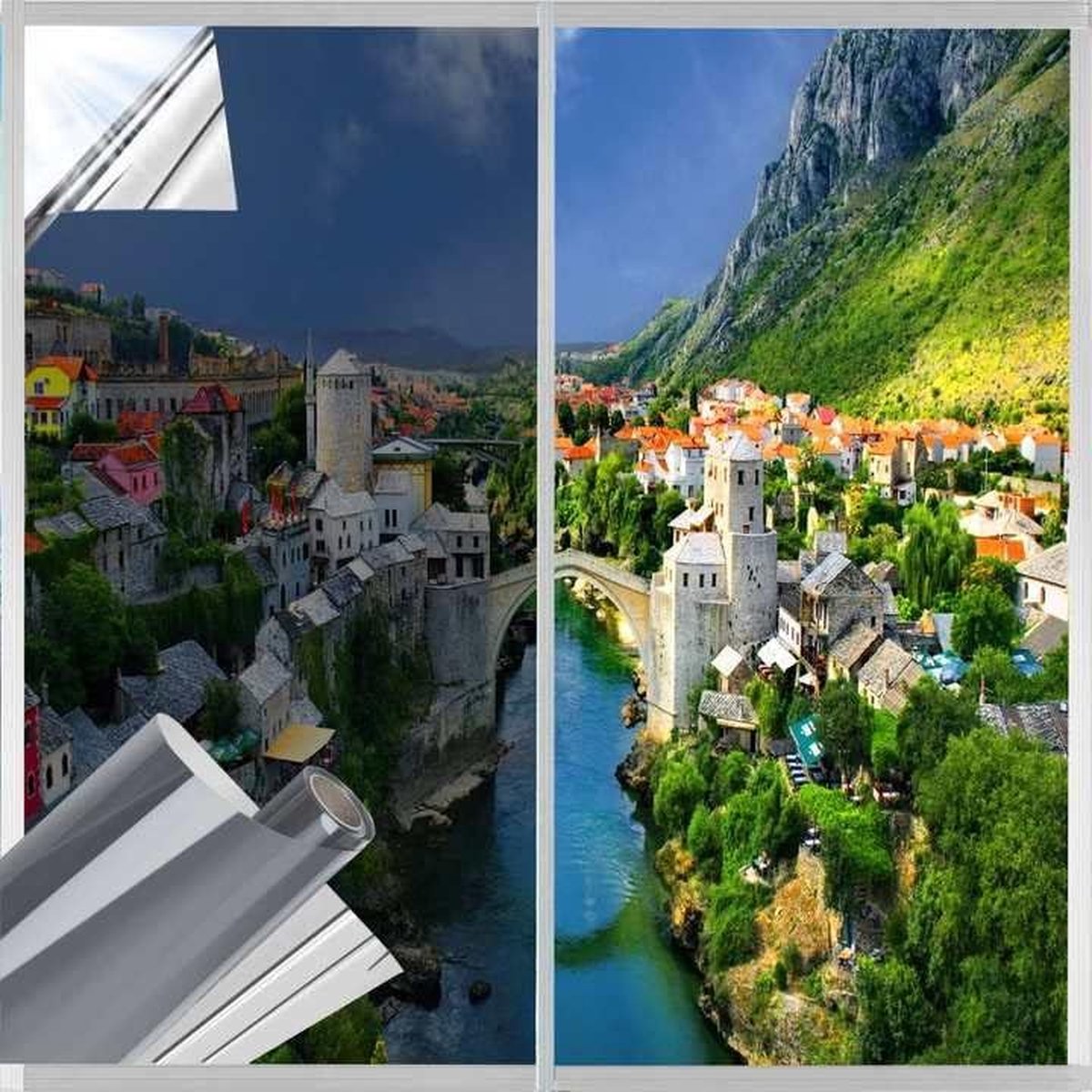 Solacis Privacy Folie Raam - Raamfolie - Folie Raam - Zichtwerend - Anti Inkijk Raamfolie - Must have voor uw privacy! grijs