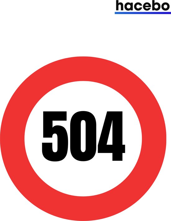 Verkeersbord Sticker - 18CM - Container sticker - Cijfer Stickers - 1 Stuks - 504