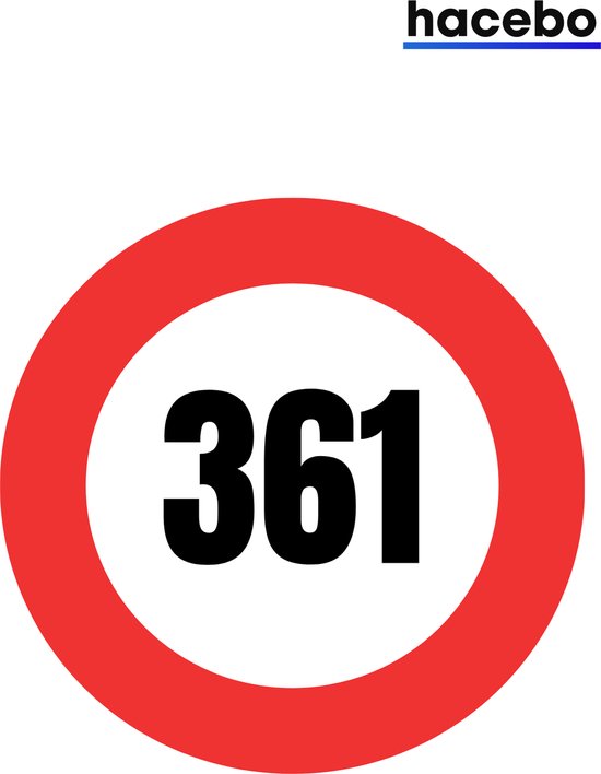 Verkeersbord Sticker - 18CM - Container sticker - Cijfer Stickers - 1 ...