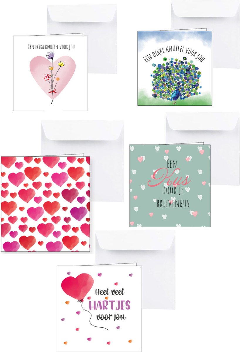 Valentijnskaarten - Valentijnsdag - hartjes - knuffel voor jou - lief  - vaderdag - moederdag