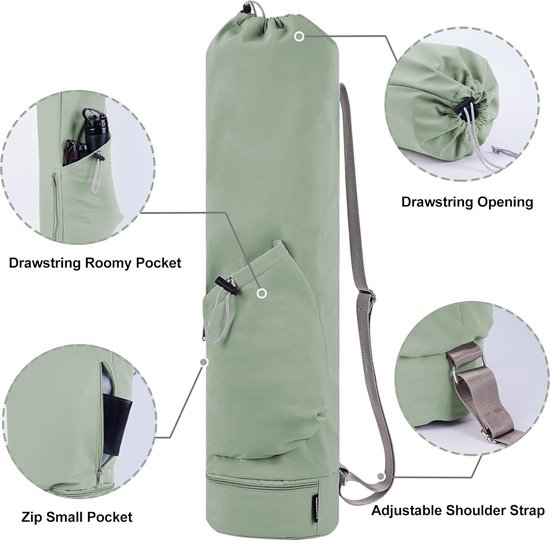Yogamat Tas Drager - Schoudertas - Sportpad-rugzak - Yogamattas - Yogamatdrager - Yogamattas met waterfleszak en natte zak aan de onderkant, sportyogamat draagt ​​multifunctionele opbergtas -1 Stuks groente 78x19cm van Merkloos — afbeelding 5
