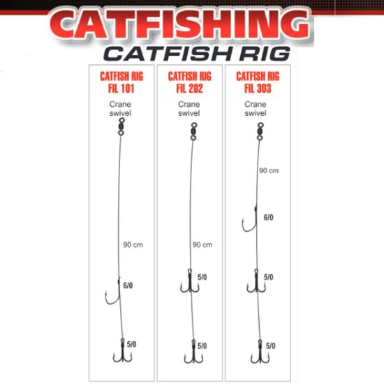 Fil Catfish Rig 202 - Meerval Onderlijn - met Dubbele Dreghaken van Merkloos — afbeelding 4