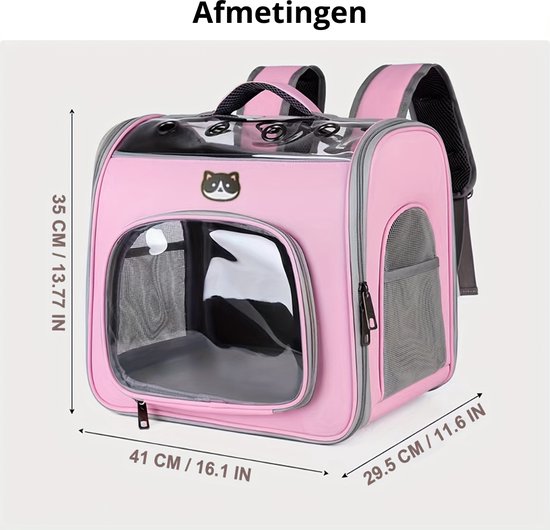 Bovista Chats Sac à dos - Panier de voyage Chats - Animal de compagnie - Transports - Sac de voyage Chat - Sac de transport Chat - Sac de transport Chat - Chiens - Grijs