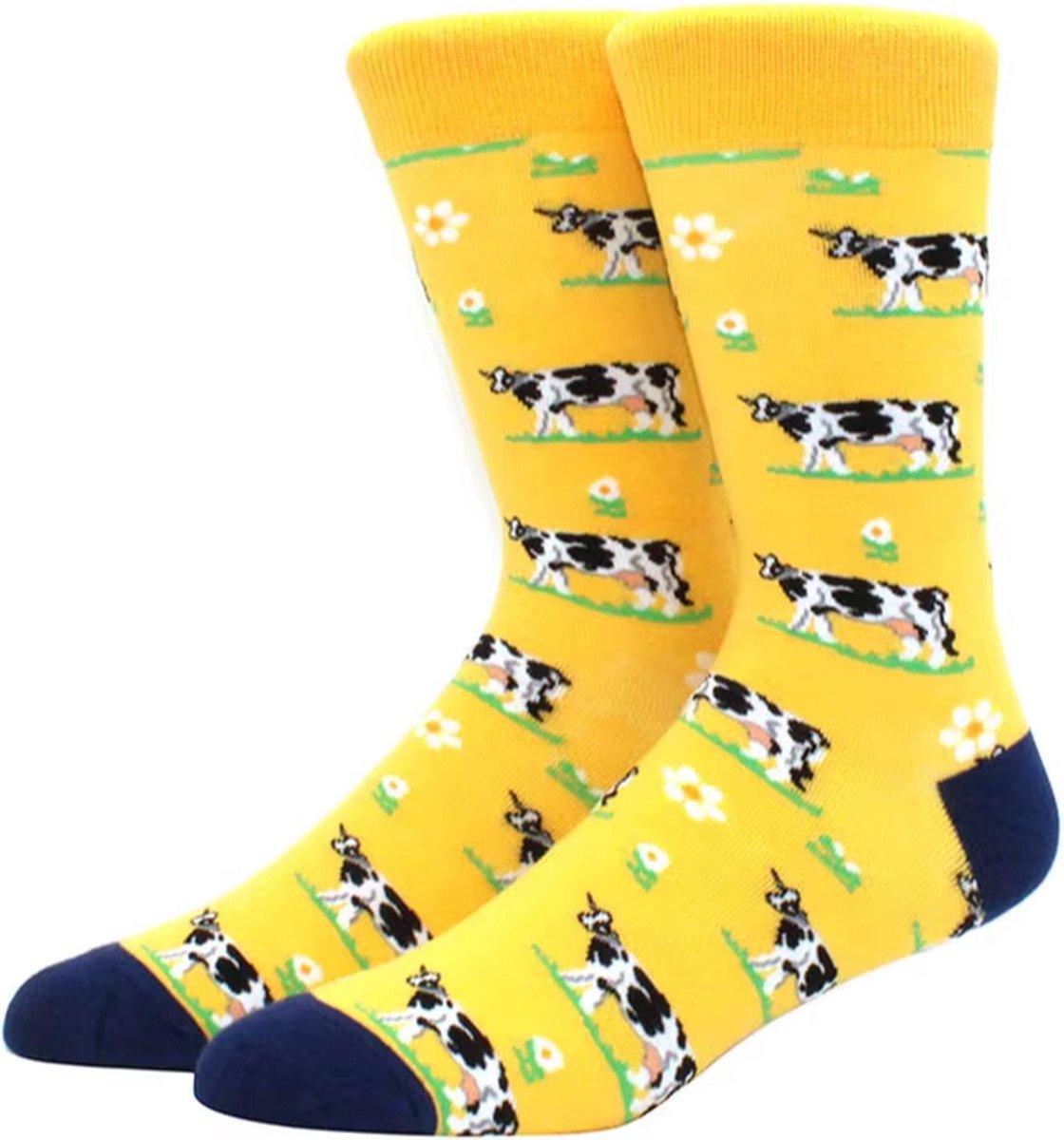 Sokken Heren blauw print tulpen Maat 40-46