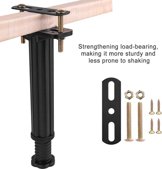 GBACHOOSE 6 stuks bedpoten, kunststof, 20-38 cm, bedframe, steunpoten, meubelpoten, in hoogte verstelbaar, kunststof, in hoogte verstelbare poten, meubelpoten verstelbaar, poten voor meubels, tv-kast