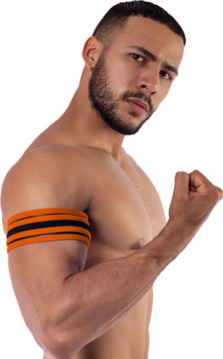 Mister B Neoprene Biceps Band Black Orange - Large
