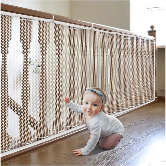 Foto: Kids trappen veiligheid netto duurzaam kind veiligheid beschermende netto multipurpose bannister guard dek hek fijne mesh voor balkon trappen