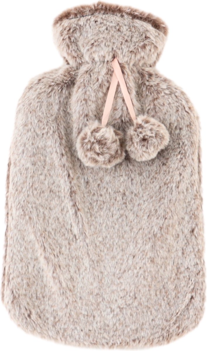 Goedkoopste MARBEAUX - Kruik - Warmwaterkruik - met Zachte Hoes - Bruin - Faux Fur - Kruik 2 Liter