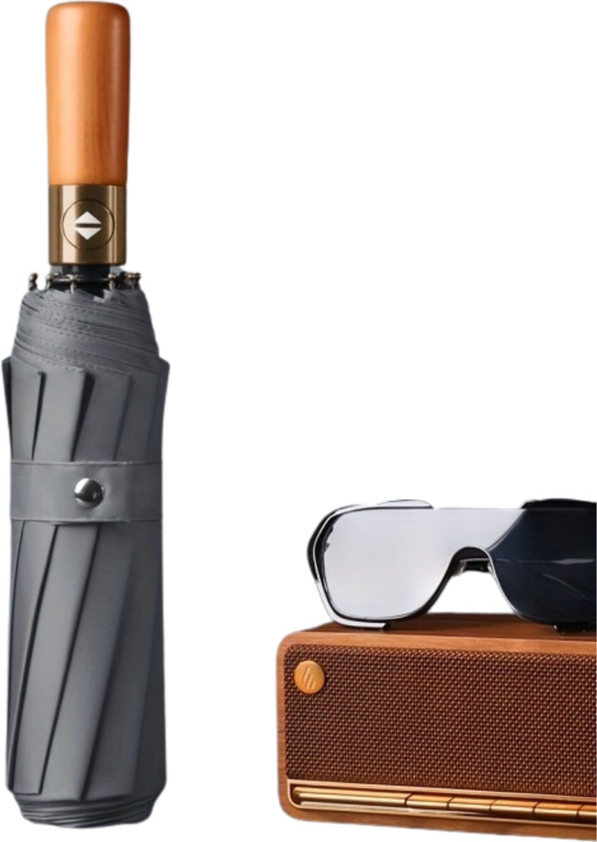 Bovista Windproof Paraplu - Opvouwbaar - Moderne Stormparaplu - Stormproef - Automatisch Uitklapbaar - Umbrella - Grijs