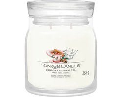 Yankee Candle - London Christmas Tea Medium Geurkaars - 50 branduren - 2 lonten