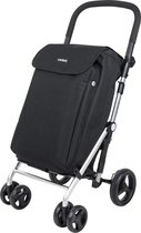 Carlett Lite Family Boodschappentrolley - Tasinhoud 58L - Koelvak 12L - 4 wielen - Lichtgewicht - Opvouwbaar - Zwart