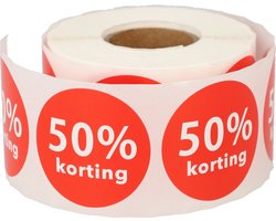 50% Korting Stickers 35 mm - 500 stuks op Rol - Kortingsstickers Afprijs Promotie Sticker - Actiesticker - Dappaz 50% Korting Stickers 35 mm - 500 stuks op Rol - Kortingsstickers Afprijs Promotie Sticker - Actiesticker - Dappaz