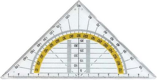 Hoogwaardige Geodriehoek / Tekendriehoek | Transparant / Flexibel - 16 CM