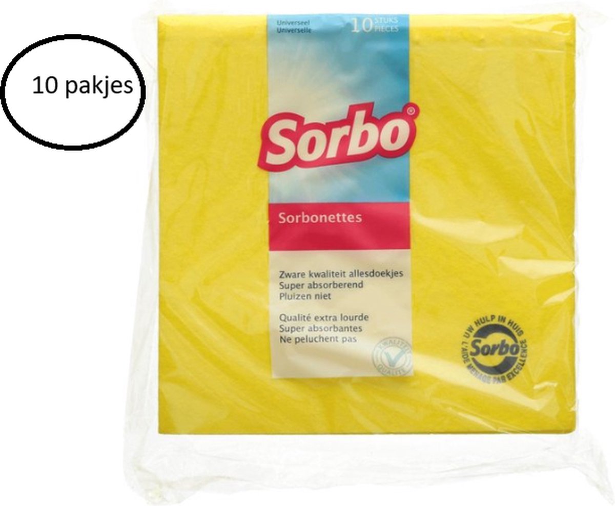 Goedkoopste 10x Sorbo Sorbonettes Schoonmaakdoekjes 38x40 cm 10 stuks