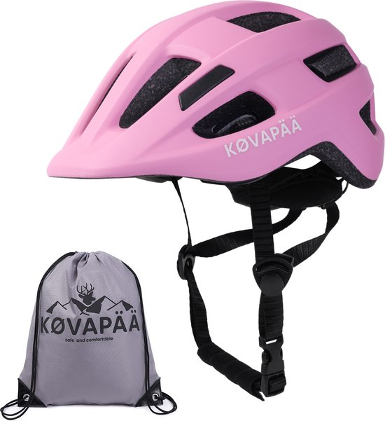 Køvapää® Lappi Fietshelm Kinderen - Roze - Maat 52-56 cm - 5 jaar tot volwassen -S/M - Fietshelm Meisjes - Fietshelm Jongens - Fietshelm Kind