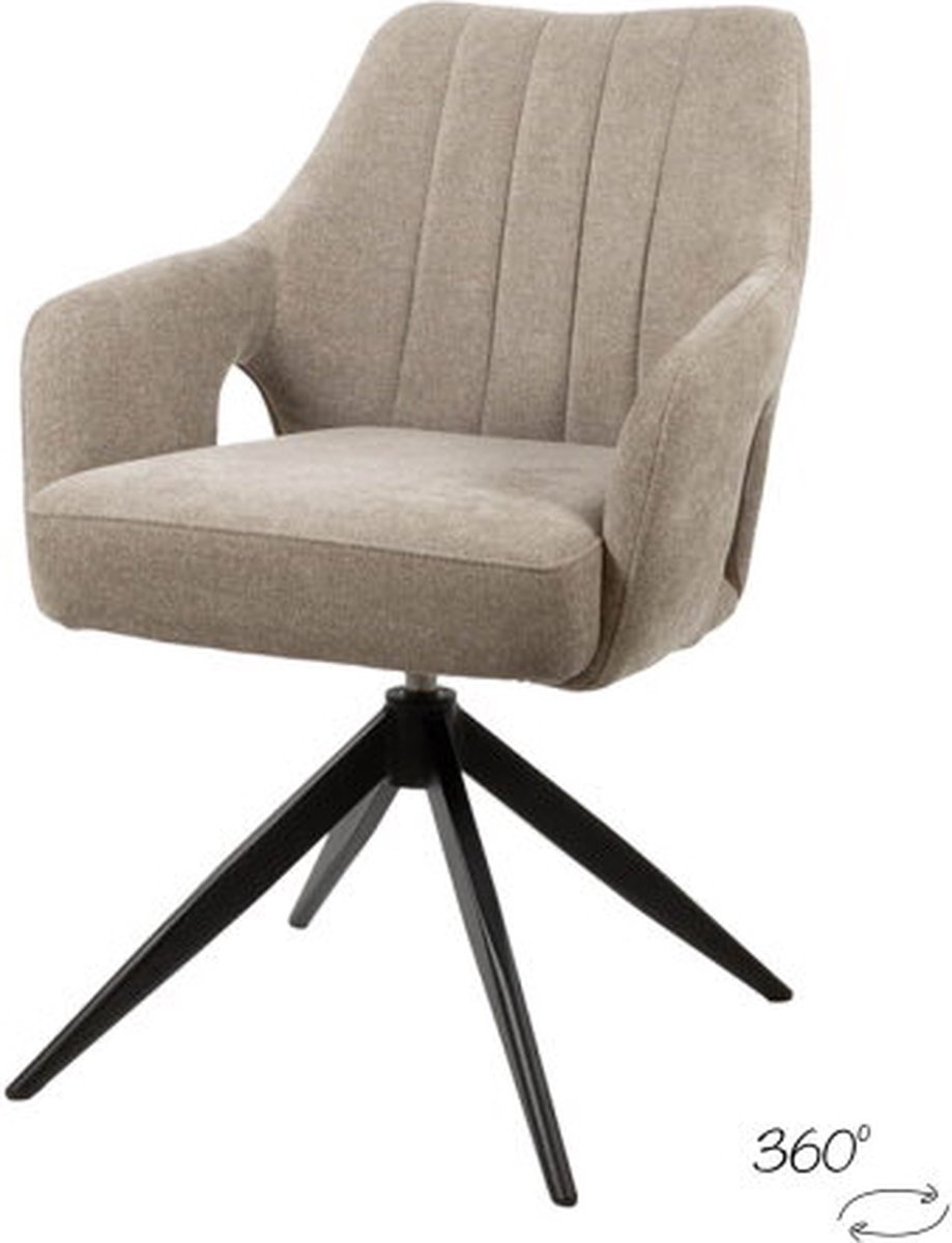 Eetkamerstoel Marley draaibaar 360 - Liver - eetkamerstoelen set van 2