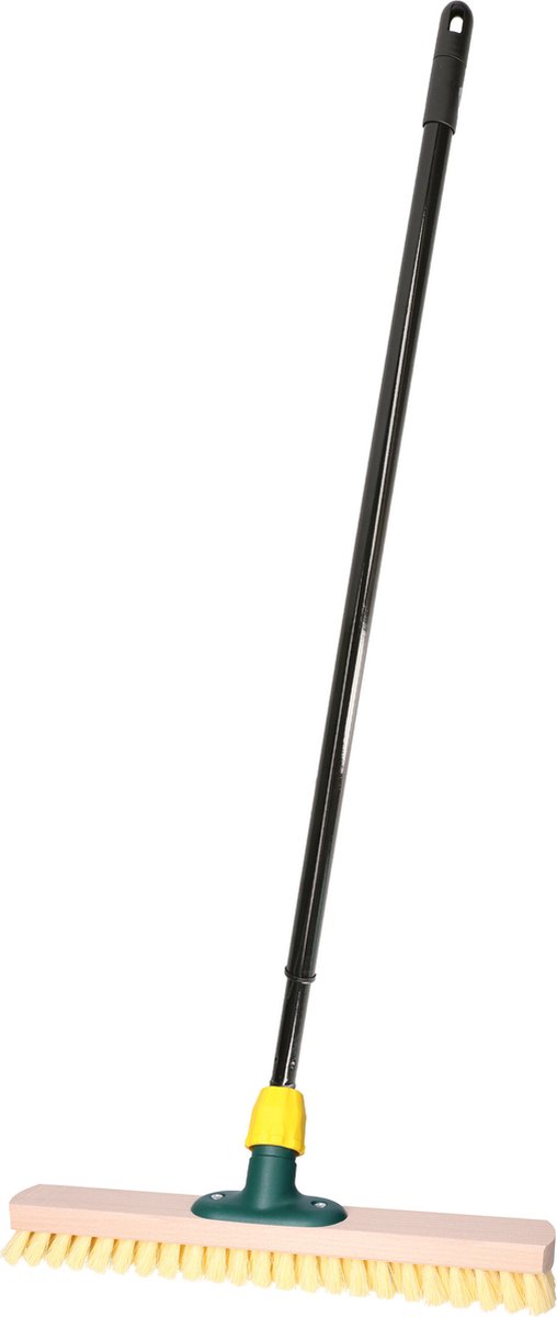 Goedkoopste Brumag Luiwagen/schrobber 40 cm - uitschuifbare zwarte kunststof steel 80-130 cm - harde schrobborstel - schoonmaakborstel